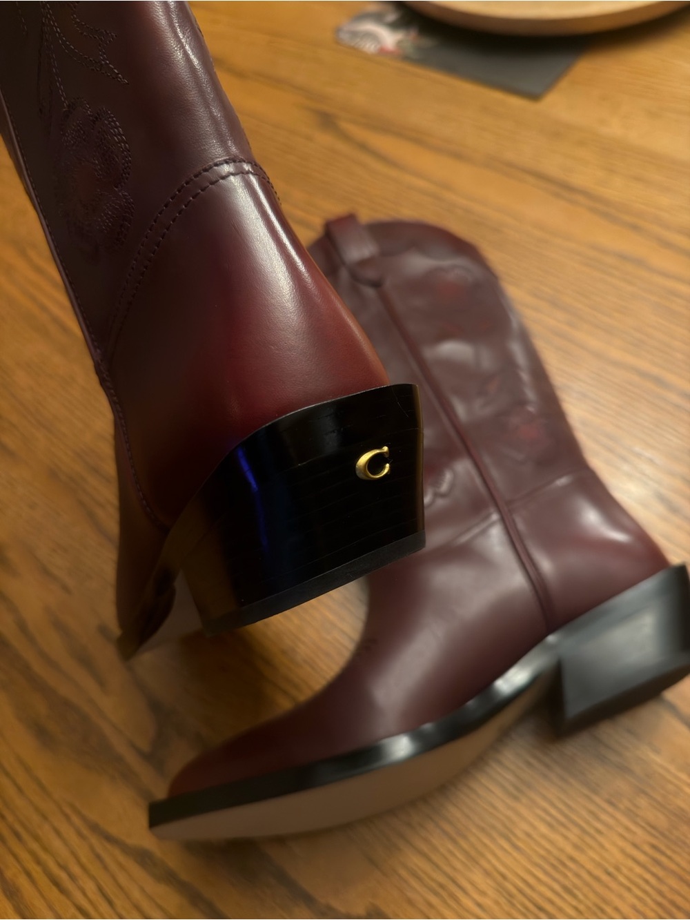 Coach Aria Cowboy Boot - Merlot - Picture 4 of 4